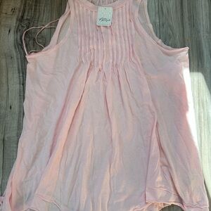 NWT We the Free Free People Flowy Sleeveless Pleated Tank Top in Pink Size Small